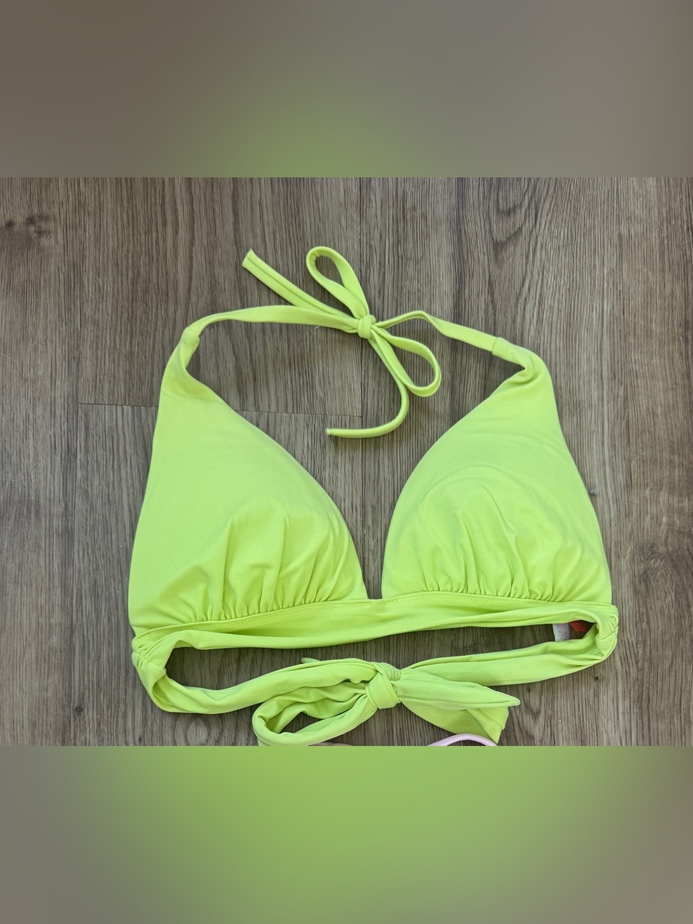 Neon Yellow Triangle Bikini Top Medium